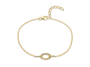 Casablanca Unity Oval Yellow Gold-Tone Sterling Silver Rope Bracelet