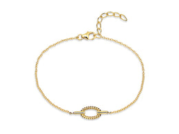 Casablanca Unity Oval Yellow Gold-Tone Sterling Silver Rope Bracelet