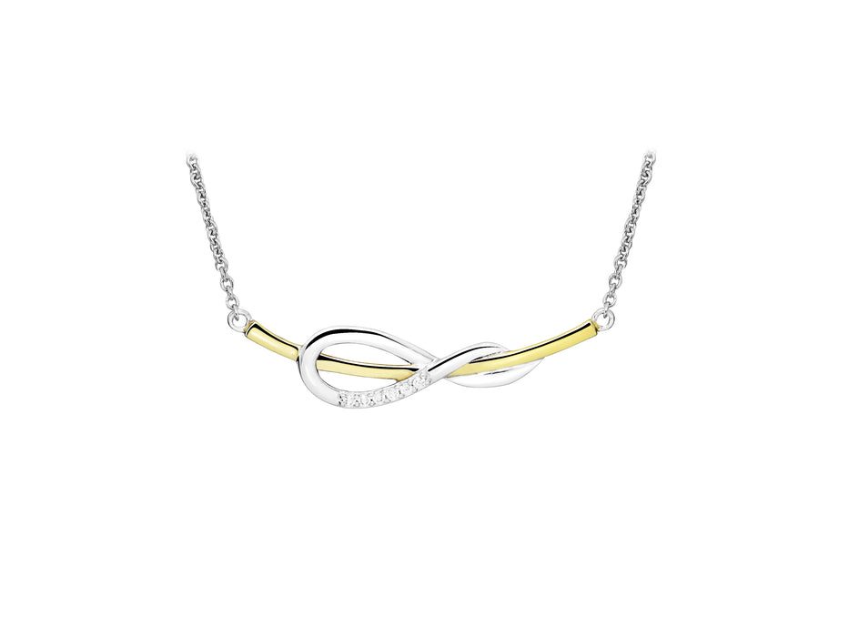 Casablanca Two Tone Infinity Knot Necklace