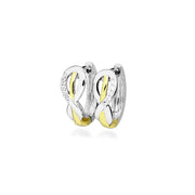 Casablanca Sterling Silver & Yellow Gold Infinity Knot Huggie Hoop Earrings