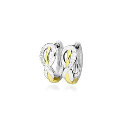 Casablanca Sterling Silver & Yellow Gold Infinity Knot Huggie Hoop Earrings