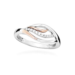 Casablanca Sterling Silver & Rose Gold Swirl Ring