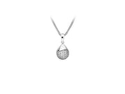 Casablanca Sterling Silver Crystal Ball Drop Necklace