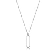 Elle Parallel Sterling Silver Paperclip Necklace