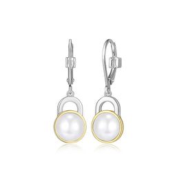 Elle Parallel Two Tone Pearl Earrings