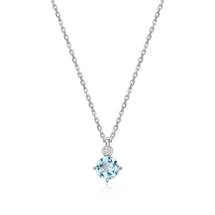 Elle Lab Grown Diamond Necklace: Blue Topaz