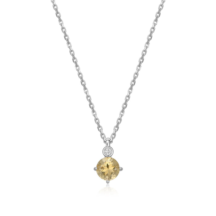 Elle Lab Grown Diamond Necklace: Citrine