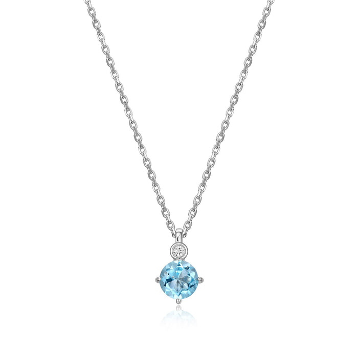 Elle Lab Grown Diamond Necklace: Blue Topaz