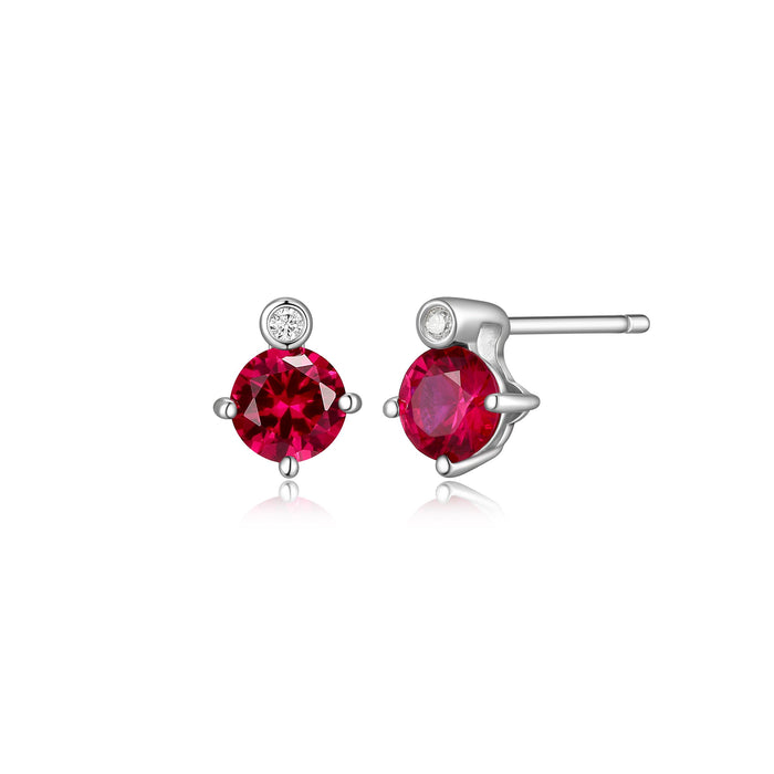 Elle Lab Grown Diamond Stud Earrings: Ruby