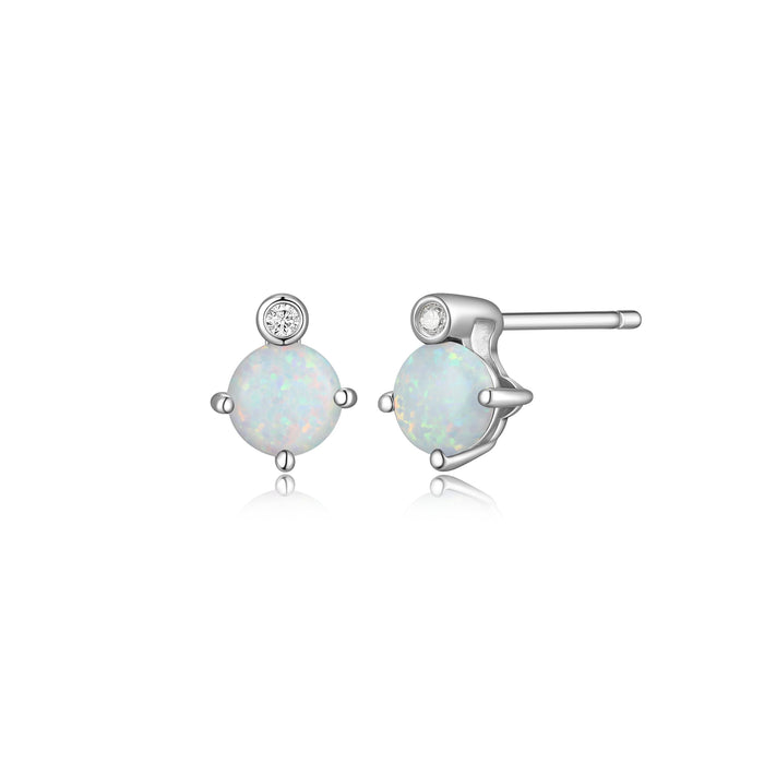 Elle Lab Grown Diamond Stud Earrings: Opal