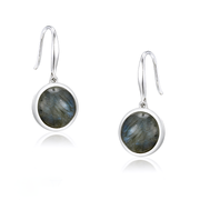 Casablanca Sterling Silver Labradorite Fish Hook Earrings