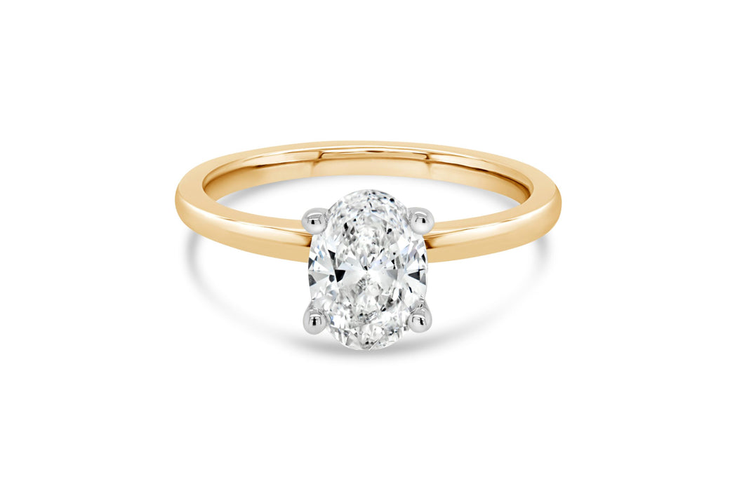 1.08CT Lab Grown Oval Solitaire Engagement Ring
