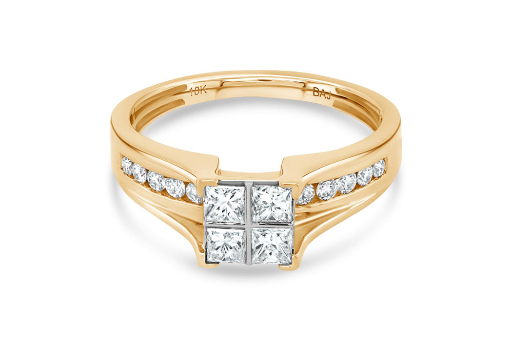 0.75CTW Yellow Gold Natural Diamond Engagement Ring
