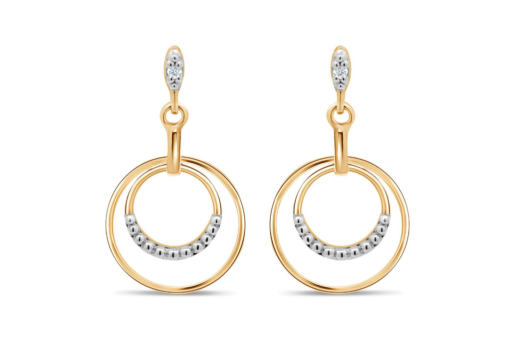 Casablanca Diamond Double Circle Drop Earrings