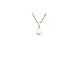Casablanca 10K Yellow Gold Petite Pearl and Diamond Necklace