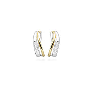 Casablanca 10K Yellow Gold Diamond Ribbon Hoop Earrings