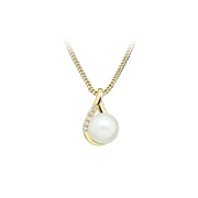 Casablanca 10K Yellow Gold Everlasting Pearl & Diamond Necklace