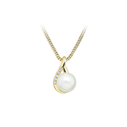 Casablanca 10K Yellow Gold Everlasting Pearl & Diamond Necklace