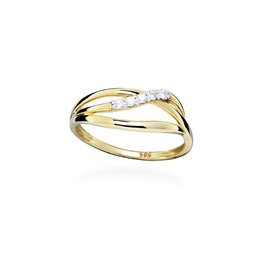 Casablanca 10K Yellow Gold Diamond Wave Ring