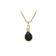 Casablanca 10K Yellow Gold Black Spinel Necklace