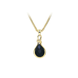 Casablanca 10K Yellow Gold Black Spinel Necklace