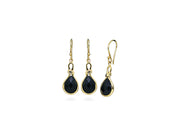 Casablanca 10K Yellow Gold Black Spinel Hook Earrings