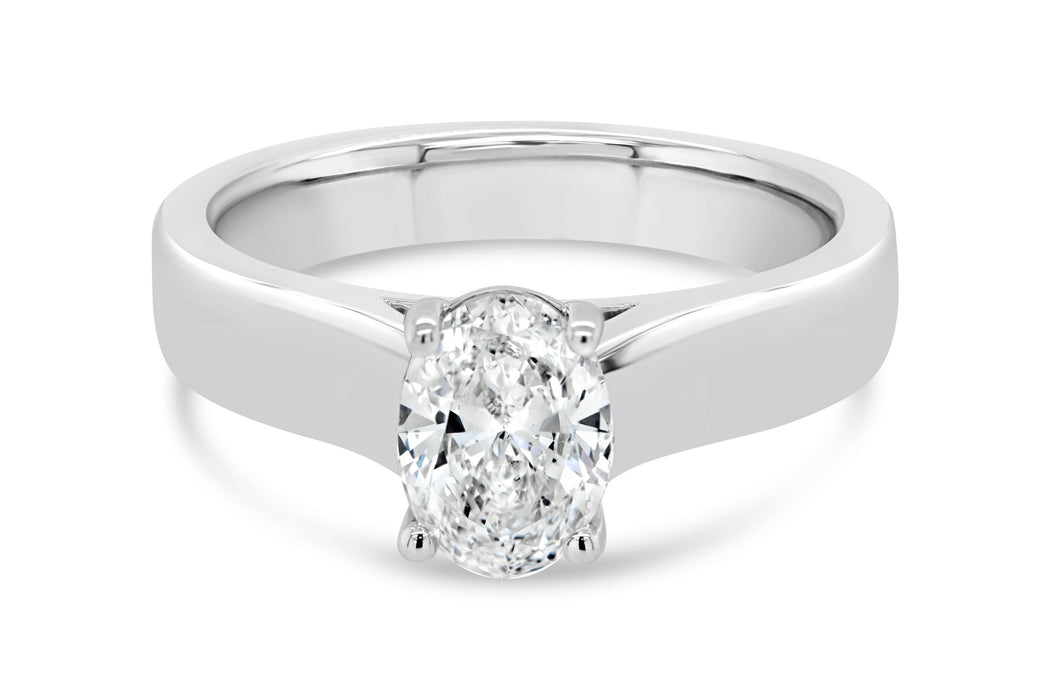 1.00CT Diamond Oval Engagement Ring