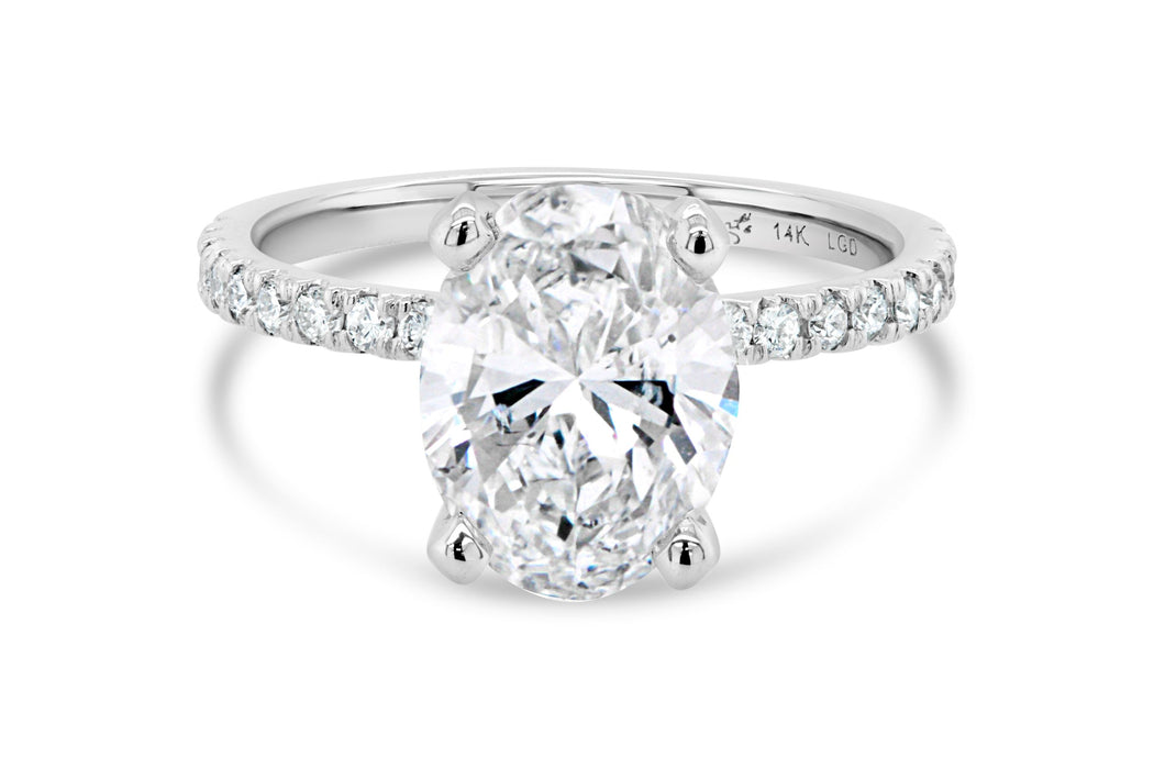 3.02CTW Lab Grown Oval Engagement Ring