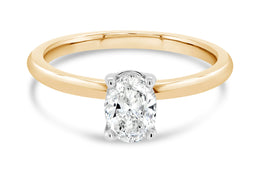 0.72CT Oval Solitaire Engagement Ring: Yellow Gold