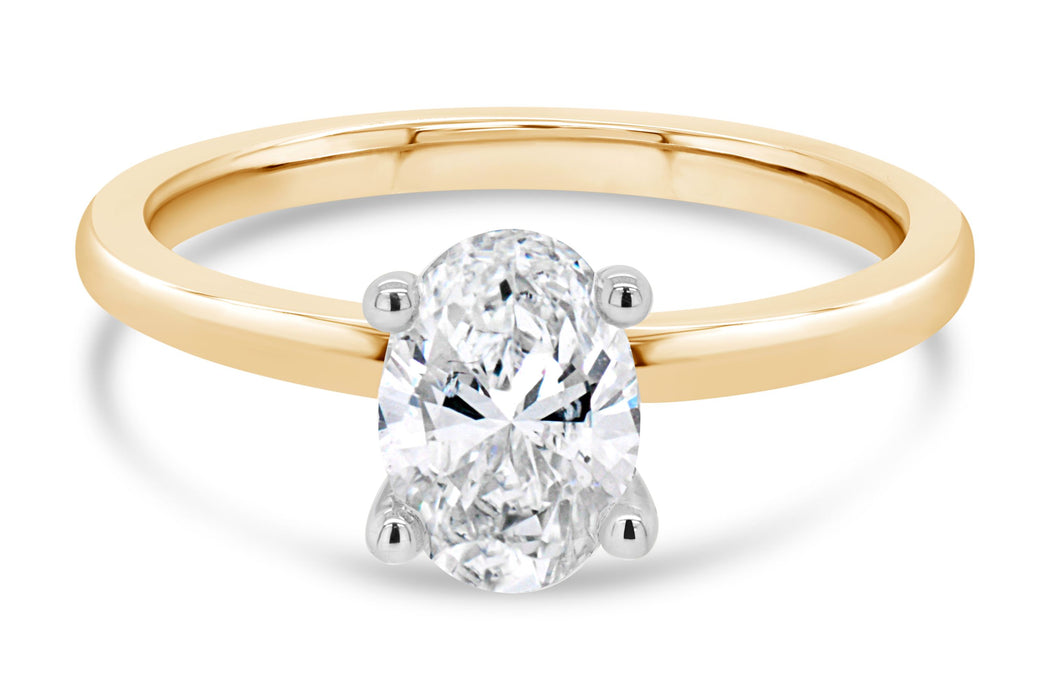 1.07CT Lab Grown Oval Solitaire Engagement Ring