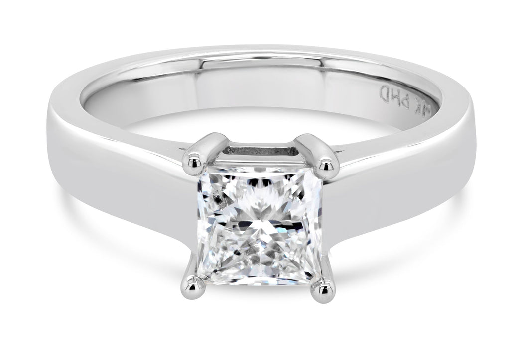 1.06CT Lab Grown Princess Cut Solitaire Engagement Ring