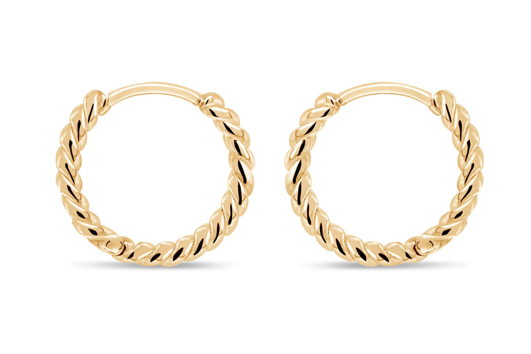 Yellow Gold Double Curb Earrings