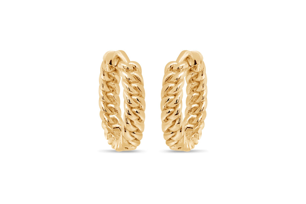 Yellow Gold Double Curb Earrings