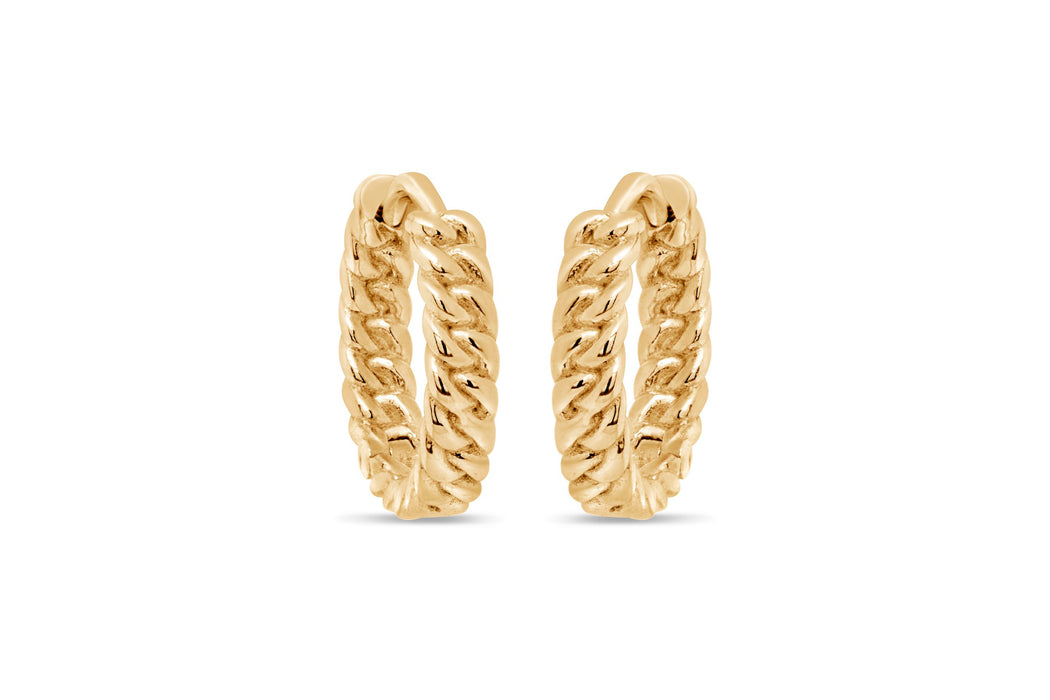 Yellow Gold Double Curb Earrings