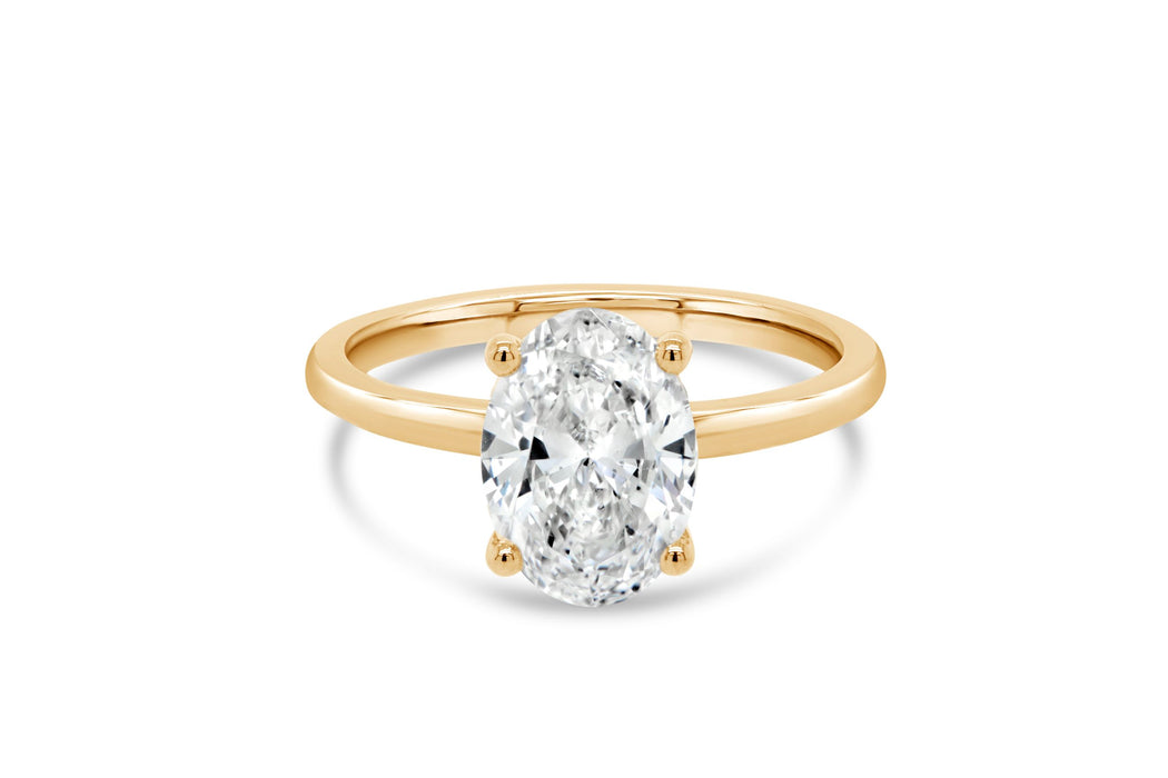 2.01CT Lab Grown Oval Solitaire Engagement Ring