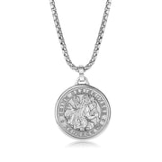Italgem Saint Christopher Medallion Stainless Steel Men's Necklace