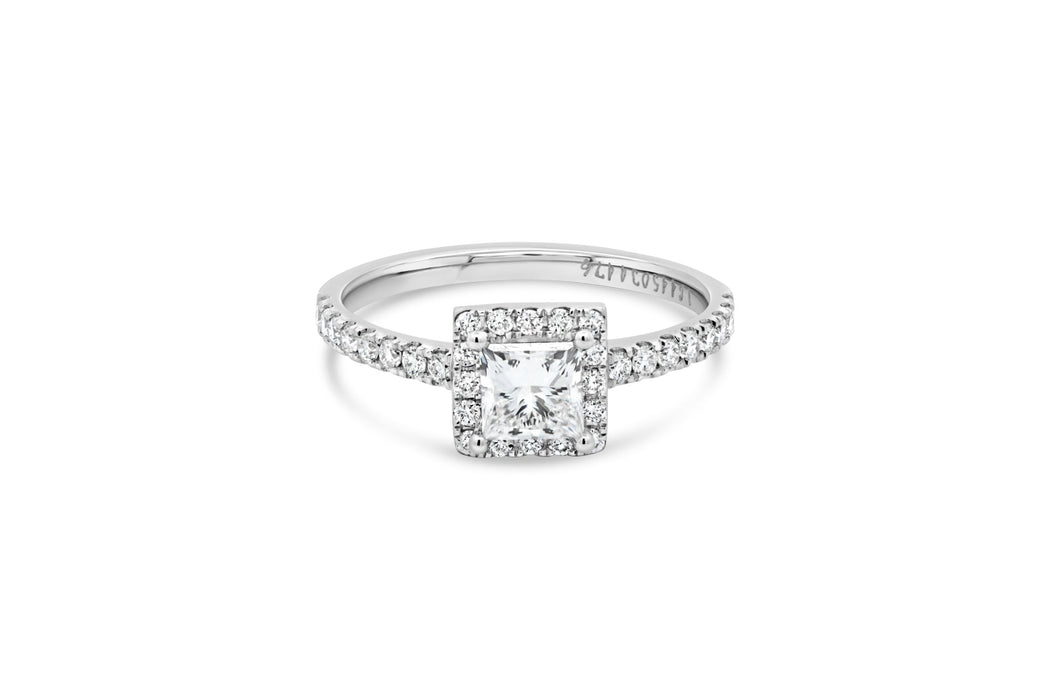 1.00CT Lab Grown Princess Cut Engagement Ring