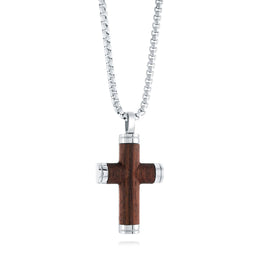 Italgem Men's Stainless Steel & Wooden Cross
