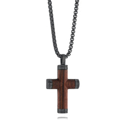 Italgem Men's Stainless Steel & Wooden Cross