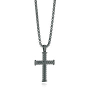 Italgem Men's Stainless Steel Black Cross Necklace