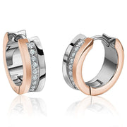 Italgem CZ Huggie Earrings: Rose Tone