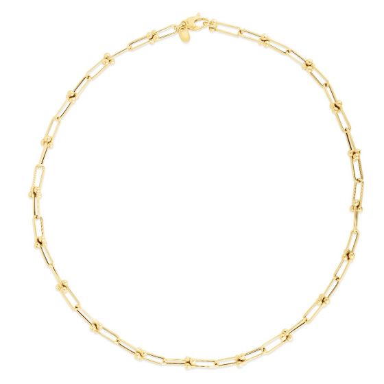 5.9MM Yellow Gold Paperclip Chain Bracelet