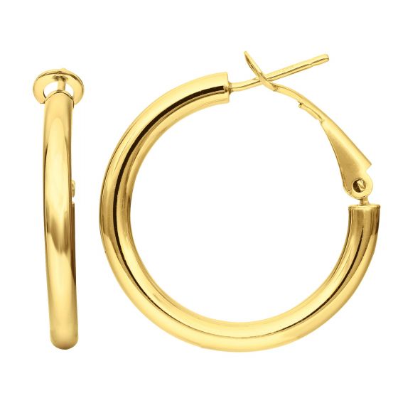 Yellow Gold Round Hoop Earrings