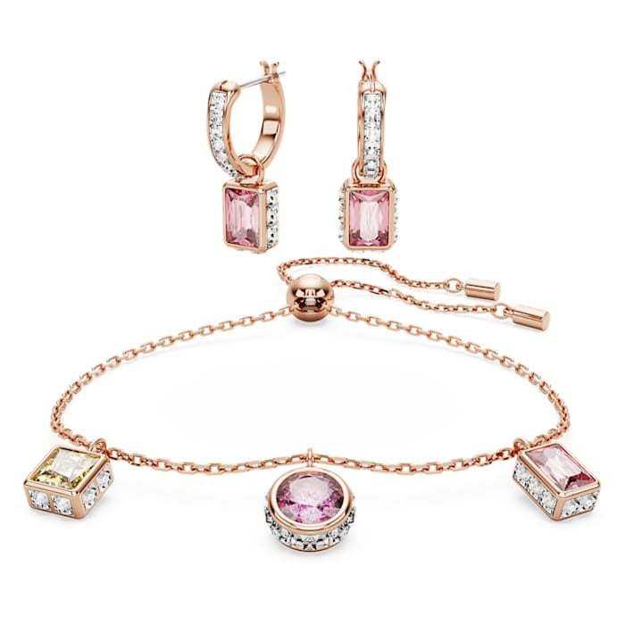 Swarovski Stilla Rose Gold-Tone Earrings and Bracelet Jewellery Set