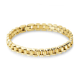Italgem Stainless Steel Yellow Gold-Tone Men's Swiss Bracelet