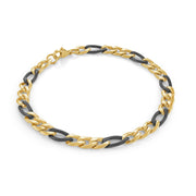 Italgem Men's Stainless Steel Black & Yellow Gold-Tone Bracelet