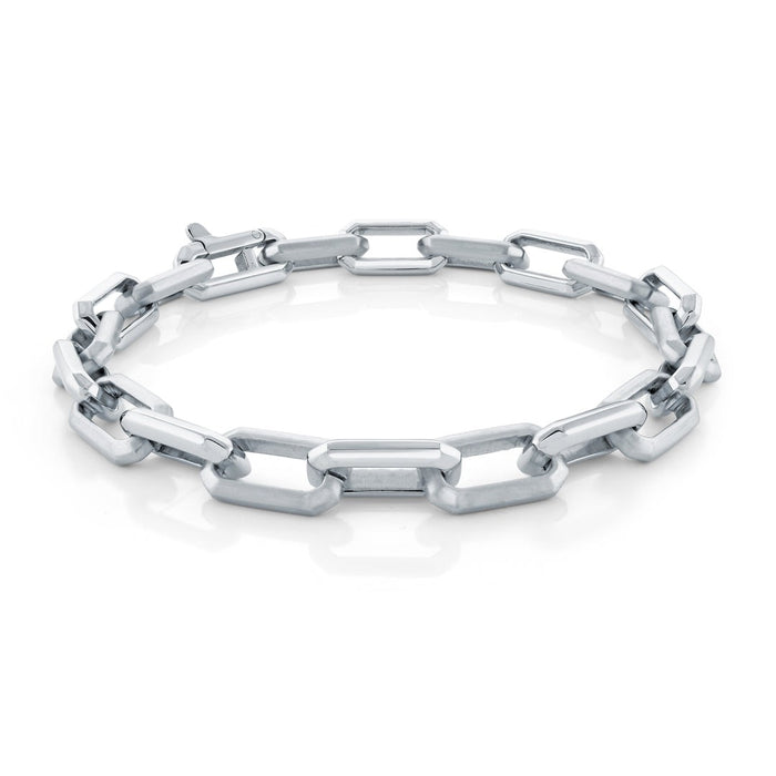 Italgem Stainless Steel Rectangle Link Chain Bracelet