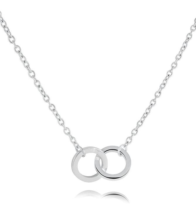 Italgem Stainless Steel Double Circle Necklace