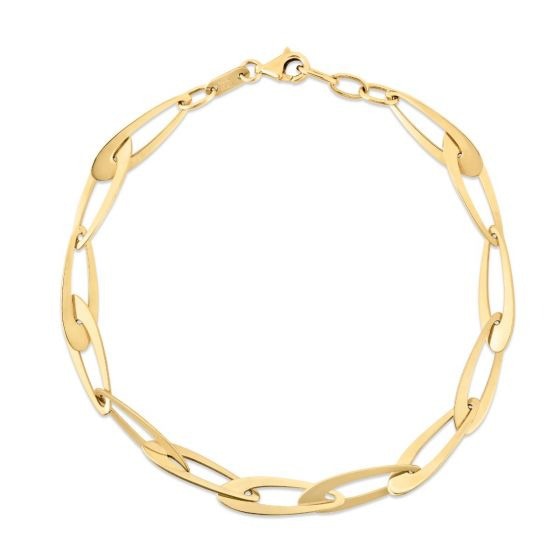 5.4mm Yellow Gold Fancy Chain Link Bracelet