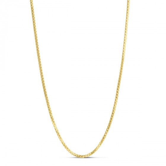 2.6MM Yellow Gold Plated Round Box Chain